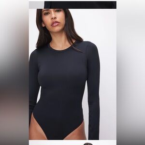 Good American Black Long Sleeve Bodysuit